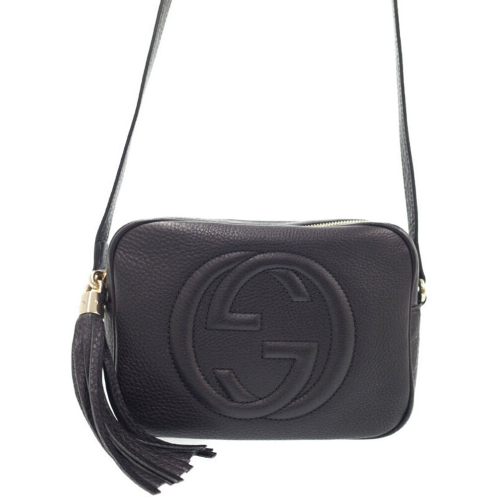Gucci Soho Disco Pebbled Leather Interlocking GG Tassel Crossbody Bag